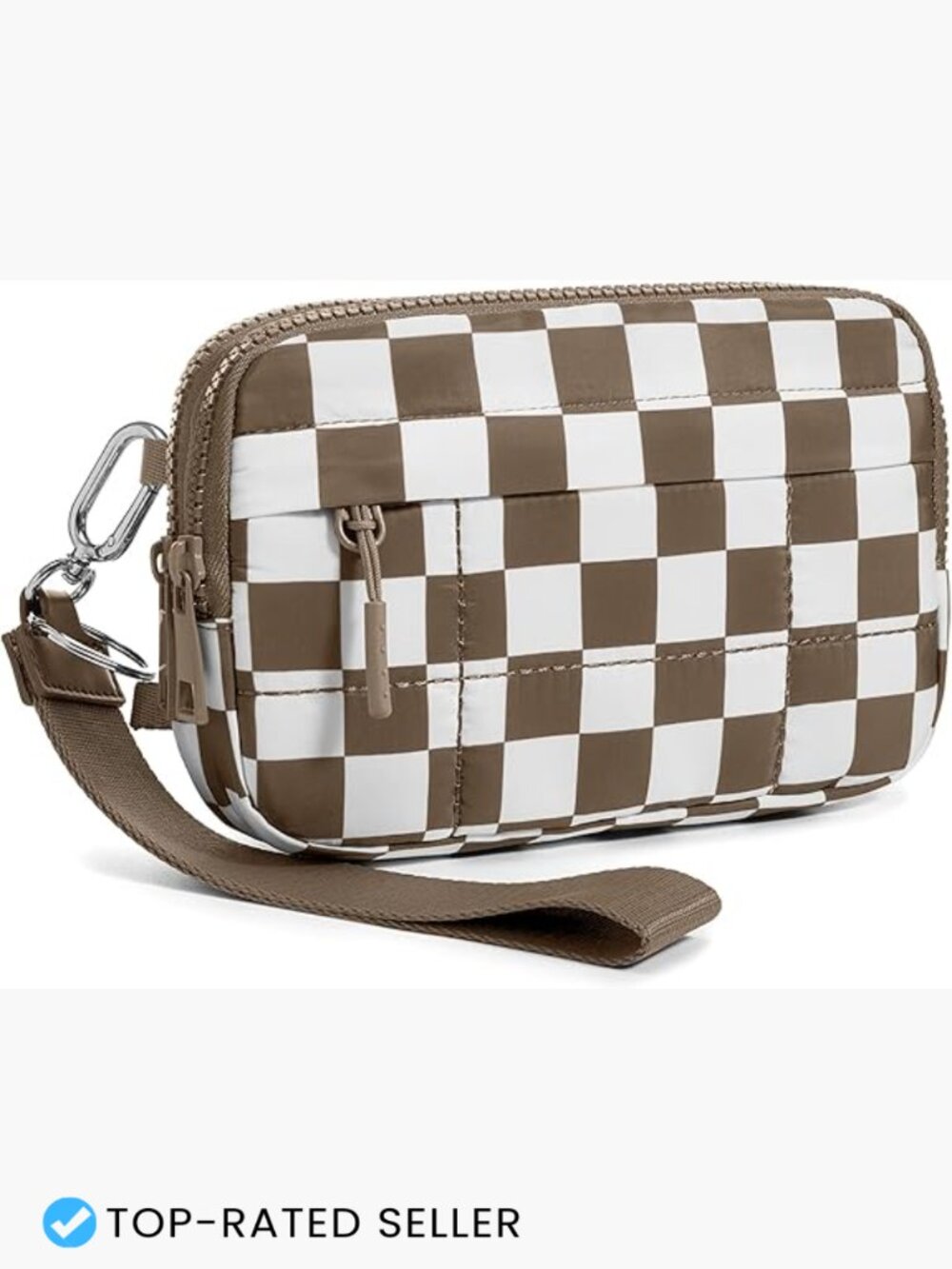 Small Nylon Quilted Crossbody Wristlet Wallet RFID Zipper Pouch Shoulder Bag